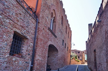 Typical street of the medieval village of Certaldo, Tuscany, Italy