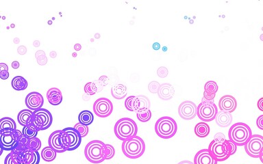 Light Pink, Blue vector texture with disks.