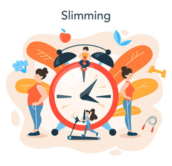 Slimming specialist. Diet, plan, healthy, food, physical, activity.