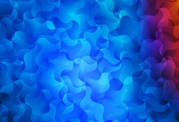 Light Blue, Red vector background with bent lines.