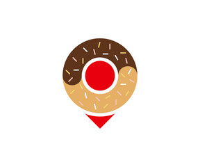 Donuts Point logo design vector template, Bakery logo concept, Creative icon symbol