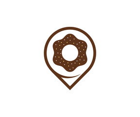 Donuts Point logo design vector template, Bakery logo concept, Creative icon symbol