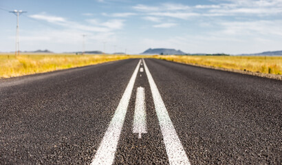 View of an empty country highway road