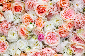Top down viewpoint the roses frame for background. 