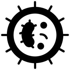
A biological cell icon in flat design, bacteria vector 
