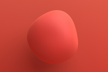 Abstract 3d render of a red bubble, background design