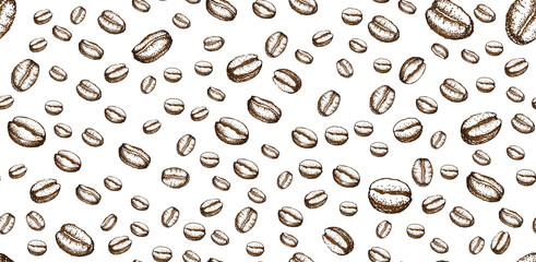 Coffee beans hand drawn	
