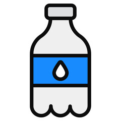 
Water bottle icon design, flat sports bottle concept 
