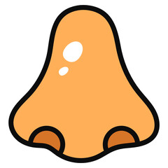 
Icon of human nose in flat style 
