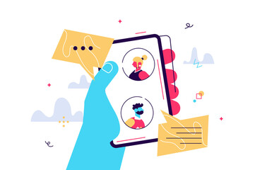 Vector cartoon illustration of Mobile 