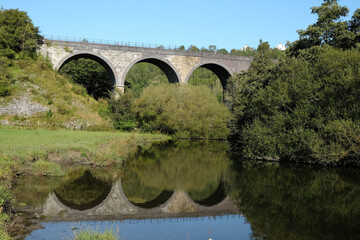 Fototapeta na wymiar Headstone viaduct, crossing Monsal Dale and the River Wye, Peak District, Derbyshire
