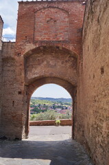 Obraz na płótnie Canvas Sun Gate in the ancient medieval village of Certaldo, Tuscany, Italy