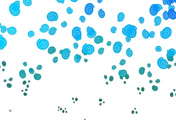 Light Blue, Green vector background with lamp shapes.