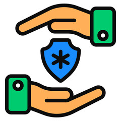 
An icon style of medical security, editable flat vector 
