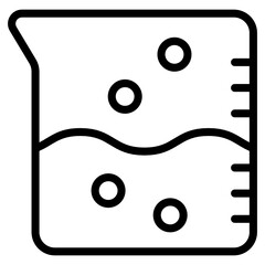 
Chemical glass beaker to contain liquid an chemical, flat icon
