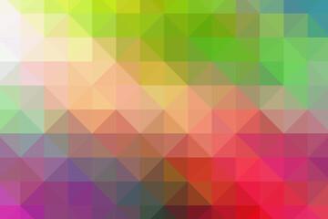 Triangular pixelation. Multi-colored pixel background. The texture consisting of multi-colored triangles.