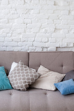 Sofa with pillows