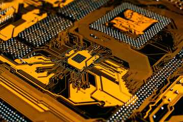 Electronic circuit board abstract background. computer hardware.