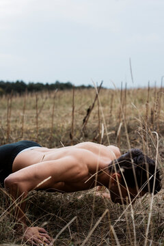 Young Man Doing Push Ups