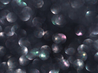 Trendy dark neon colors festive sparkling defocused lights. Blue, yellow and purple bokeh. Perfect stylish abstract overlay footage. Christmas New Year bright blinking flashing colorful background.