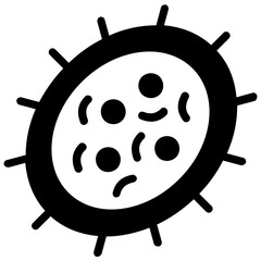 
A biological cell icon in flat design, microorganism vector 
