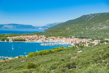 Fototapeta na wymiar Panoramic view of town of Cres on the island of Cres in Croatia