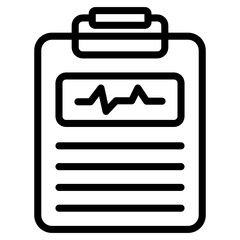 
Heartbeat on paper showcasing ecg report icon
