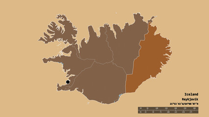 Location of Austurland, region of Iceland,. Pattern