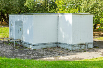 White stone industrial city power supply building