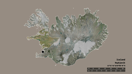 Location of Vesturland, region of Iceland,. Satellite