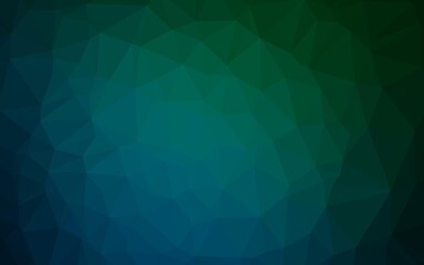 Dark Blue, Green vector blurry triangle pattern. Triangular geometric sample with gradient.  The best triangular design for your business.