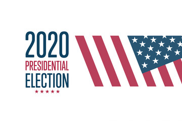 The 2020 United States Presidential Election concept. Template for background, banner, card, poster with text inscription. Vector EPS10 illustration.