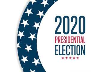 The 2020 United States Presidential Election concept. Template for background, banner, card, poster with text inscription. Vector EPS10 illustration.