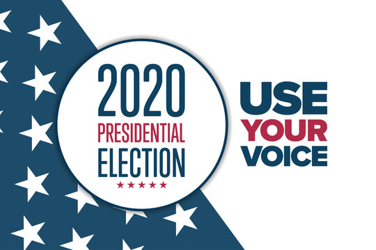 The 2020 United States Presidential Election concept. Template for background, banner, card, poster with text inscription. Vector EPS10 illustration.