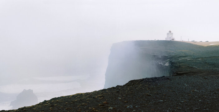 Edge of cliff in mist