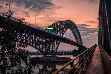 Mahakam Bridge, one of Samarinda landmarks, in the morning