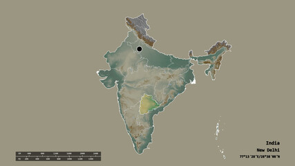 Location of Telangana, state of India,. Relief © Yarr65