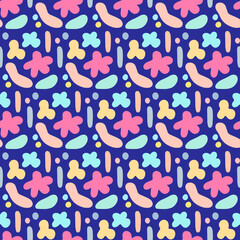 Abstract pastel hand drawn vector seamless pattern