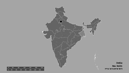 Location of West Bengal, state of India,. Bilevel