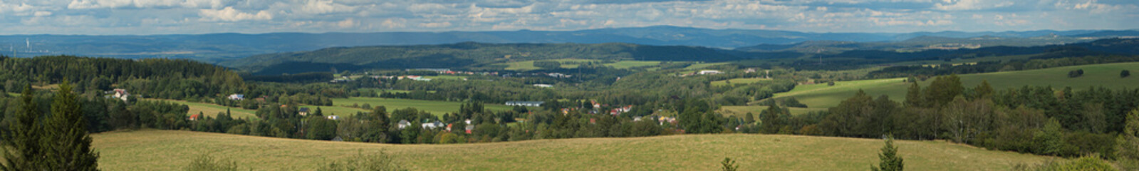 Panoramic view from the spiral lookout at Krásno,Plzeň Region,Czech Republic,Europe 