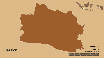 Jawa Barat, province of Indonesia, zoomed. Pattern