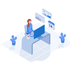 
Icon of web dashboard isometric design.
