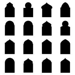 Islamic window icon vector symbol isolated illustration 