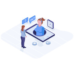 
Online consulting vector isometric illustration 
