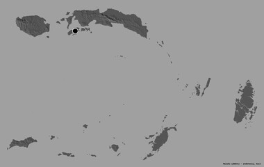 Maluku, province of Indonesia, on solid. Bilevel