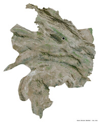 Obraz premium Razavi Khorasan, province of Iran, on white. Satellite