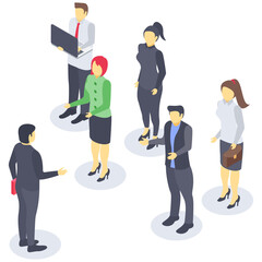 
Icon of table talk isometric design.
