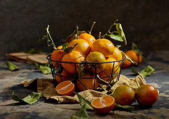 Oranges with orange branches