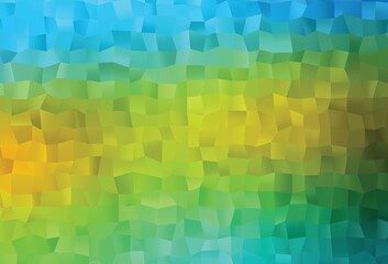 Light Blue, Yellow vector shining triangular template.