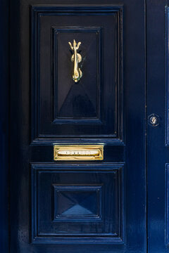 Detail shot of door with letterbox